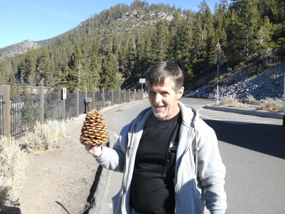 Chris & his pine cone lol